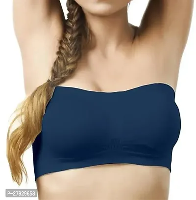 Fancy Blue Cotton Blend Solid Non Padded Bras For Women-thumb0