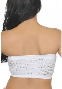 Fancy White Cotton Blend Solid Non Padded Bras For Women-thumb1