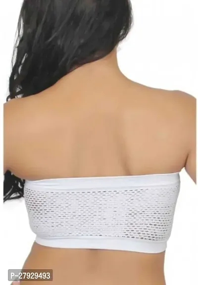 Fancy White Cotton Blend Solid Non Padded Bras For Women-thumb2