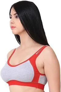 Fancy Red Cotton Blend Solid Non Padded Bras For Women-thumb2