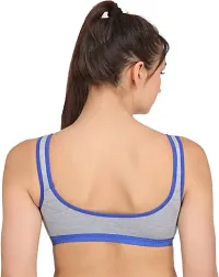 Fancy Blue Cotton Blend Solid Non Padded Bras For Women-thumb1