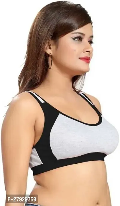 Fancy Black Cotton Blend Solid Non Padded Bras For Women-thumb3