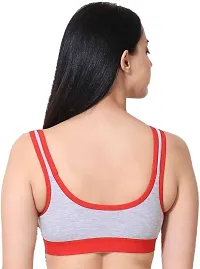 Fancy Red Cotton Blend Solid Non Padded Bras For Women-thumb1