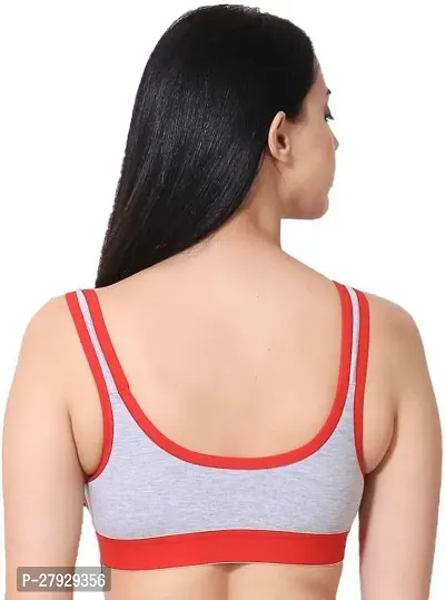 Fancy Red Cotton Blend Solid Non Padded Bras For Women-thumb2