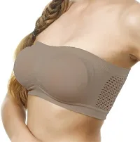 Fancy Beige Cotton Blend Solid Non Padded Bras For Women-thumb2