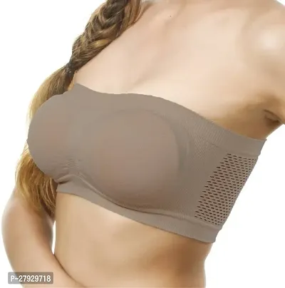 Fancy Beige Cotton Blend Solid Non Padded Bras For Women-thumb3