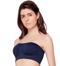 Fancy Navy Blue Cotton Blend Solid Lightly Padded Bras For Women-thumb1