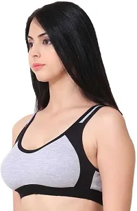 Fancy Black Cotton Blend Solid Non Padded Bras For Women-thumb2