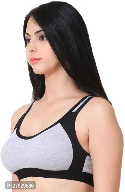 Fancy Black Cotton Blend Solid Non Padded Bras For Women-thumb3