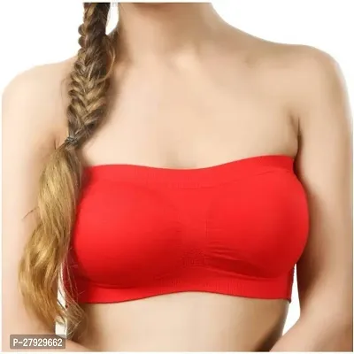 Fancy Red Cotton Blend Solid Non Padded Bras For Women-thumb0