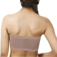 Fancy Brown Cotton Blend Solid Non Padded Bras For Women-thumb1