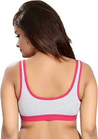 Fancy Pink Cotton Blend Solid Non Padded Bras For Women Pack Of 2-thumb1