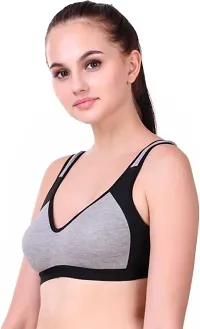 Fancy Black Cotton Blend Solid Non Padded Bras For Women-thumb2