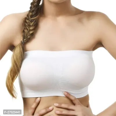 Fancy White Cotton Blend Solid Non Padded Bras For Women-thumb0