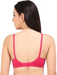 Fancy Pink Cotton Blend Solid Lightly Padded Bras For Women-thumb1