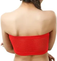 Fancy Red Cotton Blend Solid Non Padded Bras For Women-thumb1