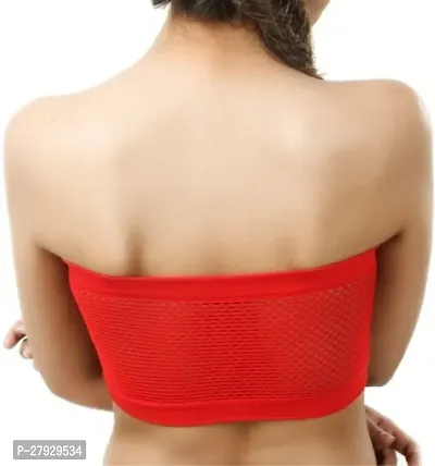 Fancy Red Cotton Blend Solid Non Padded Bras For Women-thumb2