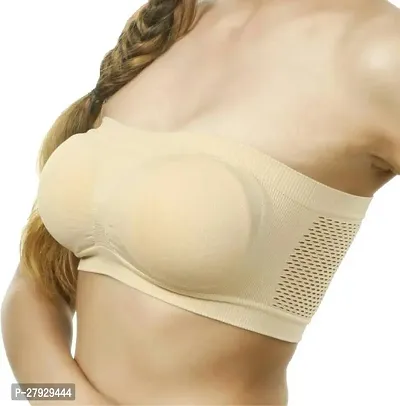 Fancy Beige Cotton Blend Solid Non Padded Bras For Women-thumb2