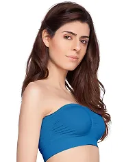 Fancy Blue Cotton Blend Solid Non Padded Bras For Women-thumb2