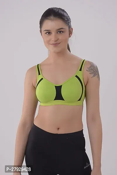 Fancy Green Cotton Blend Solid Non Padded Bras For Women-thumb0