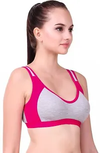 Fancy Pink Cotton Blend Solid Non Padded Bras For Women-thumb2