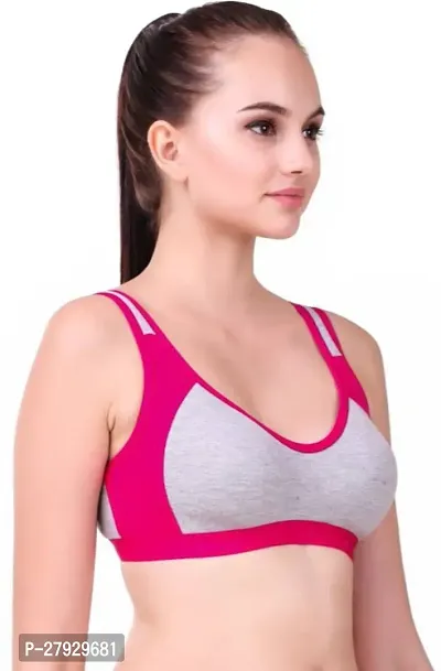 Fancy Pink Cotton Blend Solid Non Padded Bras For Women-thumb3