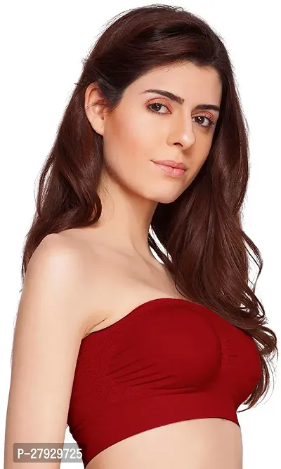 Fancy Red Cotton Blend Solid Lightly Padded Bras For Women-thumb3