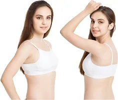 Fancy White Cotton Blend Solid Non Padded Bras For Women-thumb1