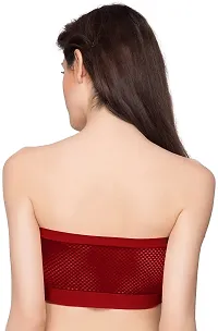 Fancy Red Cotton Blend Solid Lightly Padded Bras For Women-thumb1