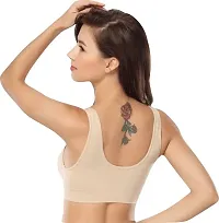 Fancy Beige Cotton Blend Solid Non Padded Bras For Women-thumb1