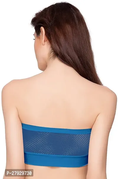 Fancy Blue Cotton Blend Solid Non Padded Bras For Women-thumb2