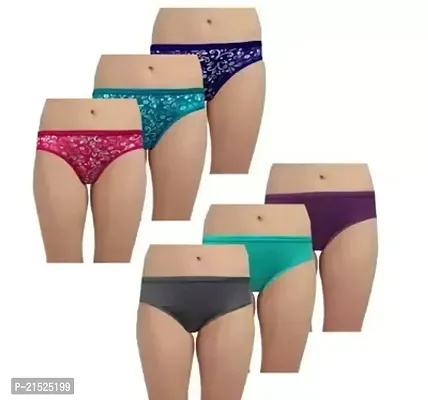 Stylish Fancy Cotton Blend Panty For Women Pack Of 6