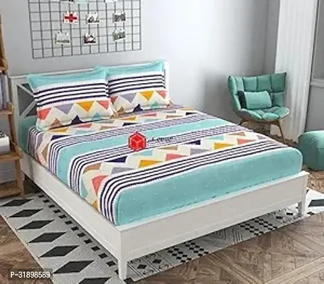 Stylish Microfiber Printed Bedsheet with Pillow Cover-thumb0