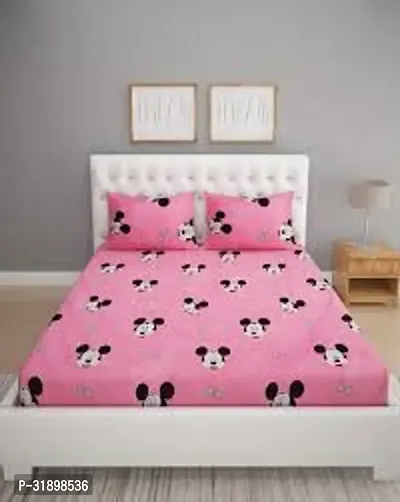 Stylish Microfiber Printed Bedsheet with Pillow Cover-thumb0