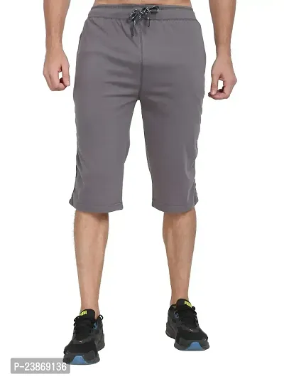 JAGGI Mens Regular Fit Lucky Capri (L, Dark Grey)-thumb0