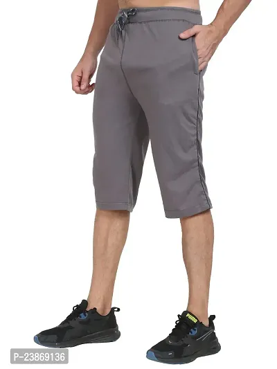 JAGGI Mens Regular Fit Lucky Capri (L, Dark Grey)-thumb5