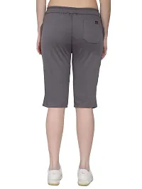 JAGGI Cotton Slim Fit Women Short Capri Katrina Pants (XL, Dark Grey)-thumb1