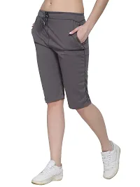 JAGGI Cotton Slim Fit Women Short Capri Katrina Pants (XL, Dark Grey)-thumb4