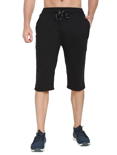 JAGGI Mens Regular Fit Lucky Capri (L, Black)