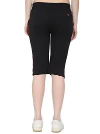 JAGGI Cotton Slim Fit Women Short Capri Katrina Pants (2XL, Black)-thumb1