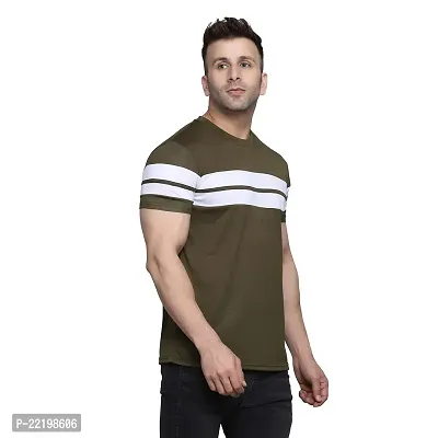 PASS  PLAY Regular Fit Men's T-Shirt, Men's Solid Casual T-Shirt, Cotton Blend Half Sleeves T-Shirt, Solid Men's Round Neck T-Shirt (L, Brown)-thumb3