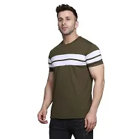 PASS  PLAY Regular Fit Men's T-Shirt, Men's Solid Casual T-Shirt, Cotton Blend Half Sleeves T-Shirt, Solid Men's Round Neck T-Shirt (L, Brown)-thumb1