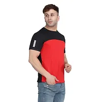 PASS  PLAY Men's Polyester T-Shirt, Mens Casual Slim Fit T-Shirt, Stripped T-Shirt, T-Shirt for Men, Short Sleeves T-Shirt for Men (XL, Red)-thumb4