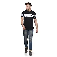 PASS  PLAY Regular Fit Men's T-Shirt, Men's Solid Casual T-Shirt, Cotton Blend Half Sleeves T-Shirt, Solid Men's Round Neck T-Shirt (M, Black)-thumb1