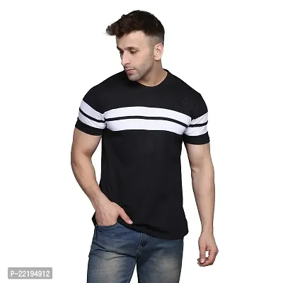 PASS  PLAY Regular Fit Men's T-Shirt, Men's Solid Casual T-Shirt, Cotton Blend Half Sleeves T-Shirt, Solid Men's Round Neck T-Shirt (S, Black)