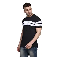 PASS  PLAY Regular Fit Men's T-Shirt, Men's Solid Casual T-Shirt, Cotton Blend Half Sleeves T-Shirt, Solid Men's Round Neck T-Shirt (L, Black)-thumb2