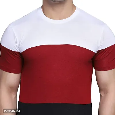 PASS  PLAY Men's T-Shirt, Men's Regular Fit T-Shirt, T-Shirt for Men, Casual T-Shirt for Men, Cotton Blend Half Sleeves (L, Red)-thumb5