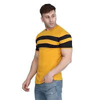 PASS  PLAY Men's T-Shirt, Men Solid T-Shirt, Men's Regular T-Shirt, T-Shirt for Men, Casual T-Shirt for Men (L, Yellow)-thumb2