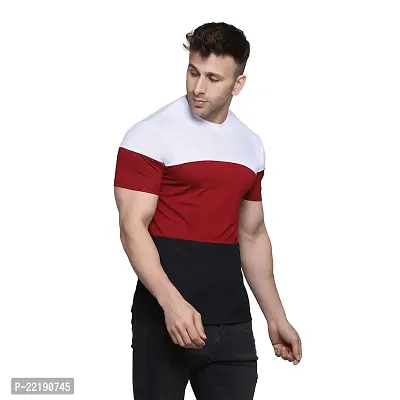 PASS  PLAY Men's T-Shirt, Men's Regular Fit T-Shirt, T-Shirt for Men, Casual T-Shirt for Men, Cotton Blend Half Sleeves (XL, Red)-thumb4