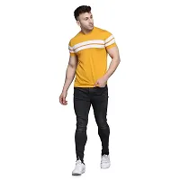 PASS  PLAY Regular Fit Men's T-Shirt, Men's Solid Casual T-Shirt, Cotton Blend Half Sleeves T-Shirt, Solid Men's Round Neck T-Shirt (XL, Yellow)-thumb1